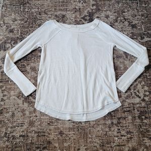 Free People xs White Long Sleeve Basic Top Side Slit we the free